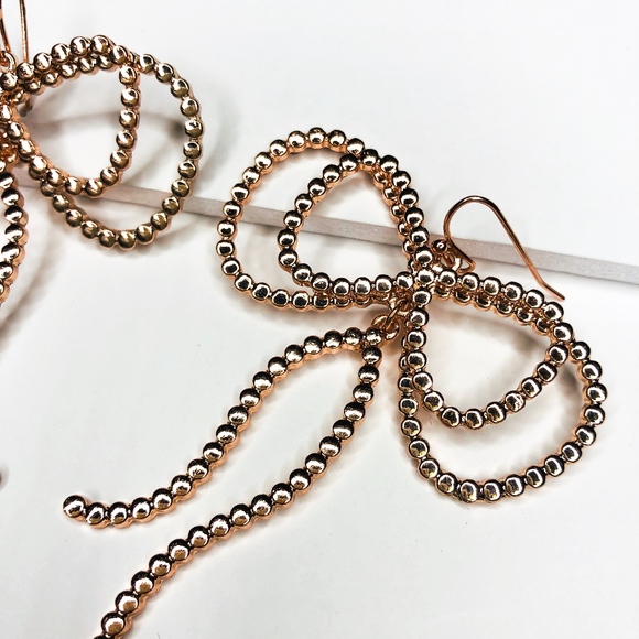 Riya Gold Holiday Bow Statement Earrings Gift Ref - Picture 6 of 6